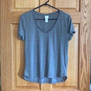 Grey H&M V-Neck‎ T-Shirt